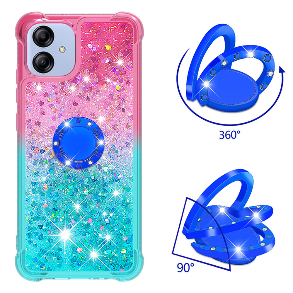 For Samsung Galaxy A04e 4G F04 4G M04 4G YB Quicksand Series-8 Protective Soft TPU Phone Case Gradient Quicksand Ring Kickstand Drop-proof Back Cover For Samsung Galaxy A04e 4G F04 4G M04 4G YB Quicksand Series-8 Protective Soft TPU Phone Case Gradient Quicksand Ring Kickstand Drop-proof Back Cover